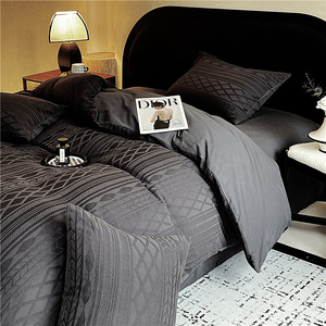 Luxury High Quality Premium Thickened Brushed 100% Cotton <strong>Neutral</strong> Color 3D Yarn-Dyed Jacquard Textured 200TC <strong>Bedding</strong> <strong>Sets</strong> - Product Image 5
