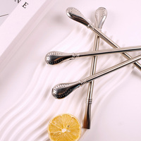 Paille-filtre à thé Yerba Mate en acier inoxydable 304 de 19,5 cm avec cuillère