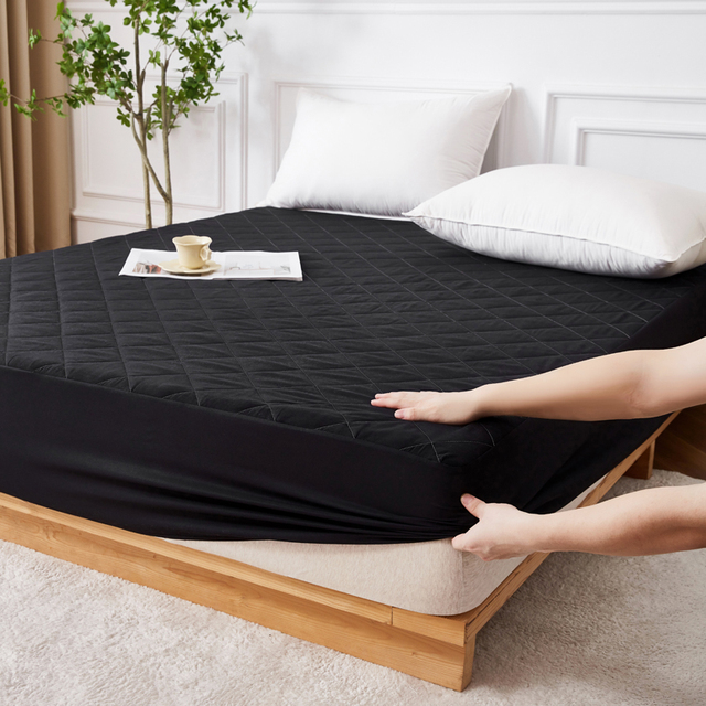 Customized Black Waterproof Fitted Sheets for Hotel & Hospital Use Elastic All Various Sizes Solid Soft Eco-Friendly Durable