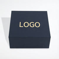 Boîte cadeau de luxe haut de gamme à fermeture magnétique, pliable, style livre, en papier artistique, noir mat, avec logo, pour présentation de produits premium
