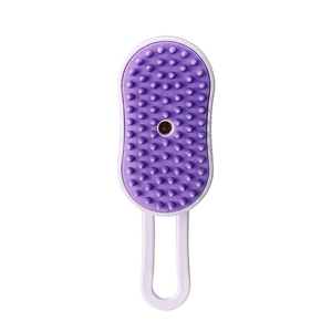 Peigne d'épilation en silicone rechargeable 3-en-1 pour animaux de compagnie Brosse à vapeur pour animaux de compagnie Fonction de massage efficace Toilettage pour chiens et chats pour salle de bain - Product Image 1