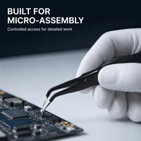 Pince à épiler antistatique ESD à pointe incurvée en acier inoxydable Z-15, pince de précision pour la réparation électronique, le micro-assemblage et les travaux SMD