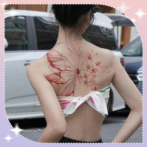 CJ desechable temporal impermeable tienda de belleza tatuaje plantilla hombres mujeres Sexy brazo espalda Abdomen Flor Mariposa tatuaje pegatina - Product Image 3