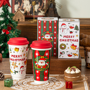 Wholesale Santa Snowman Christmas Gift 580Ml 19Oz Mate Cup Red Cups Ceramic <b>Mug</b> Travel <b>Mugs</b> Christmas Coffee <b>Mug</b> - Product Image 3