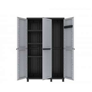 TERRY - 1002710 Armoire 3 portes en résine 102x39x170 - 3 étagères intérieures réglables-EAN 8005646027109 CABINETS - Product Image 2