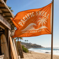 Drapeau de surf personnalisé 3x5 pieds, imprimé vagues océaniques vintage, bannière de plage en polyester, tapisserie décorative pour décoration murale intérieure et extérieure