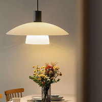 Lampe de table de bar Wabi-sabi d'inspiration japonaise du milieu du siècle ; Suspension LED moderne minimaliste nordique en verre avec abat-jour givré