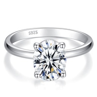 Ensemble de bagues de fiançailles et de mariage classiques en argent sterling plaqué or 18 carats de haute qualité avec moissanite