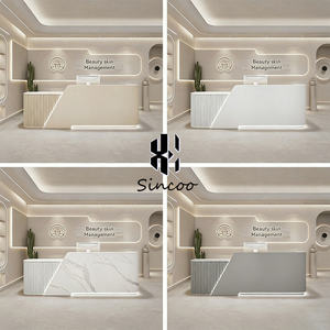 Modern Beauty Salon Reception <b>Desk</b> with LED Lights Durable Wood Custom Sizes for Spa <b>Nail</b> Salon Hospital & School Use - Product Image 4