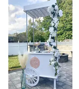 2024 High Quality PVC Flower Candy Champagne Cart Party Outdoor Champagne Cart Wedding In Wheels