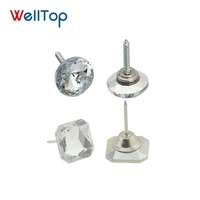 18.025 WELLTOP Boucle de décoration de meubles, Clou de canapé diamanté, Clou en verre à strass, Boutons en cristal pour sacs, Clous de rembourrage