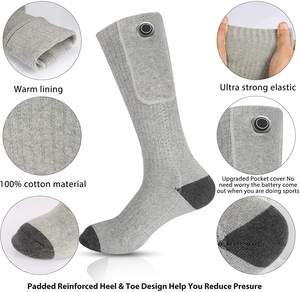 4000mAh USB 충전식 전기 가열 스타킹 겨울 스포츠 캠프 스키 사이클링을 위한 면 세탁 가능 가열 스타킹 - Product Image 1