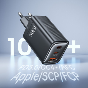 อุปกรณ์ชาร์จเทคโนโลยี toocki 65W GAN USB-C คู่ + USB-A พอร์ต <span class=keywords><strong>Samsung</strong></span> SFC <span class=keywords><strong>2.0</strong></span>ชาร์จเร็วสำหรับการใช้งานในบ้านและธุรกิจ - Product Image 3