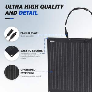 Hinergy ETFE portatile 50W 60W <span class=keywords><strong>80W</strong></span> Semi-flessibile pannelli solari caricabatterie 12V Kit Set completo di pannelli solari flessibili" - Product Image 6