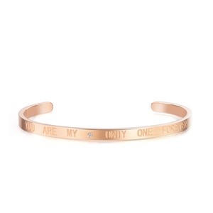 Nuevo Brazalete de Acero Inoxidable Chapado en Oro Rosa con Diamante de 0.005ct, Joyería de Aniversario para Hombre - Product Image 5