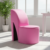 Fauteuil de loisirs moderne en velours rose à talon haut, durable et élégant, idéal pour la maison, le bureau, la chambre, l'appartement, la villa, et le salon.