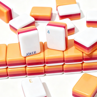 Mahjong Américain Orange Personnalisé Funky Trade, Quatre Couches, Couleurs Assorties, Mini Portable, Loisirs et Divertissement, Vente en Gros, OEM, ODM