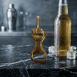 Abridor de Cerveza de Latón Personalizado con Diseño de Dedo Medio, Fácil de Usar, Portátil, Resistente, Abridor Manual para Uso en Bares - Product Image 3