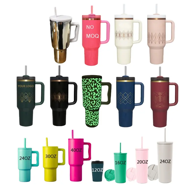 Fabrik Großhandel 2024 Hot Sale 40OZ Adventure Quencher Tumbler mit Griff H2.0 Versand bereit Support Mix Colors NO MOQ