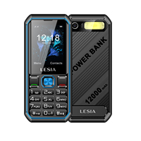 Téléphones mobiles GSM 2,8 pouces 12000 mAh Double carte SIM en veille Téléphone robuste à clavier 2G Téléphone à fonctions avec fonction de banque d'alimentation