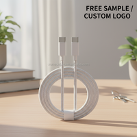 Cable de Datos Trenzado Tipo-C a Tipo-C de 60w, 1M 2M, Cable de Carga Rápida PD para iPhone 17/16/15, Tabletas y Dispositivos Móviles