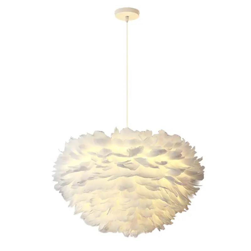 Feather Ceiling Pendant Light Chandeliers Pendant Lights Nordic Style Chandelier Pendant Light Luxury Romantic For Bedroom