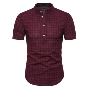 เสื้อเชิ้ตผู้ชายลำลอง ผ้าฝ้าย 100% รับทำโลโก้ OEM เสื้อผู้ชายไซส์ใหญ่ สีพื้น แขนสั้น เสื้อโปโลฤดูร้อน - Product Image 1