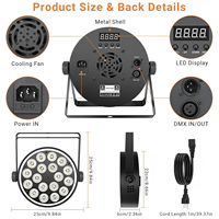 4 Projecteurs de Scène LED IP65 200W, 18 LED RGBW, Éclairage Par Can, Coque Métallique, DMX512, Activation Sonore, Télécommande DJ