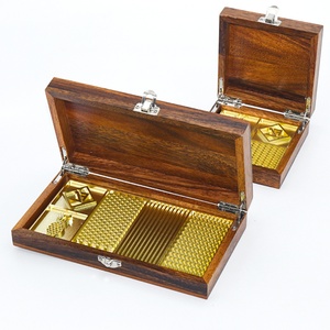 Plaque à glace en laiton personnalisée avec logo gravé sur manche en bois – Spécial cocktails et bars - Product Image 2