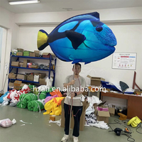 Géant de l'océan Poisson tropical gonflable avec éclairage coloré Ballon animal marin Décoration de fête de club d'événements
