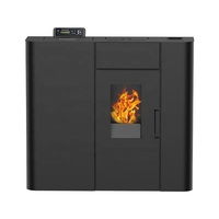 15-18 kw B09 Design moderne Hydro Poêle Chauffage à granulés de bois avec chauffage de l'eau et télécommande du ventilateur dans le salon Appartement