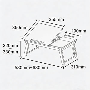 โต๊ะวางโน้ตบุ๊กแบบพับได้ทำจากไม้ไผ่ ปรับมุมได้ ใช้ได้บนเตียง เหมาะสำหรับใช้ในออฟฟิศ - Product Image 6