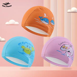Gorro de natación para niños, protección para los oídos impermeable con dibujos animados, cómodo para niños, equipo de natación - Product Image 4