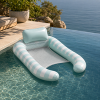 Lit de piscine gonflable pour adultes, flotteur aquatique en PVC avec appui-tête surélevé et supports latéraux, marque privée