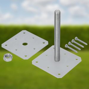 Soportes de poste galvanizados y atornillados Soporte de poste y conectores de tierra ajustable en altura - Product Image 1