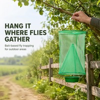Groene hangende vliegenvanger van gaas voor tuin, boomgaard, boerderij en buitengebruik