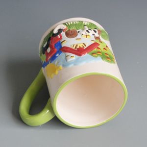 Ensemble de tasses en céramique 3D de la série Farm, écologiques, vertes, 301-400 ml, style dessin animé, pour un usage domestique ou des cadeaux de Noël - Product Image 6