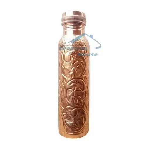 Copper Bottle Decorative Hammered Design Copper Water Bottle For Drink & Water