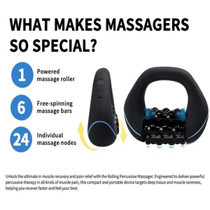 2026 Mini Rolling Percussive Massager Cordless Rechargeable Deep Tissue Muscle Relax <strong>Massage</strong> <strong>Roller</strong> for Pain Relief &amp; Recovery - Product Image 5