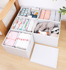 Boîte de rangement en plastique blanc, garde-robe empilable et pliable, facile à plier, pour vêtements de grande capacité, <span class=keywords><strong>Binx</strong></span> avec couvercle, dernière version - Product Image 6