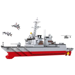 Sluban Bausteine 615 PCS M38-B0390 Zerstörer Militär Set Marine Schiff Spielzeug Baukasten für Kinder