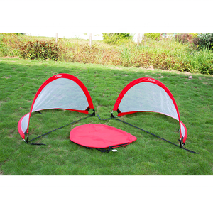 RIS Easy-Up Filet de Football Portable pour Entraînement de Futsal de 4 Pieds <span class=keywords><strong>But</strong></span> de Football Pop-up Pliable avec Étui de Transport Acier Rouge - Product Image 1