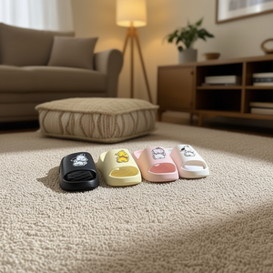 Cartoon <b>Slides</b> Women's Home Slippers Anti Slip EVA Outsole PVC Upper Open Toe All Seasons Size 36 41 Black <b>White</b> Yellow - Product Image 2