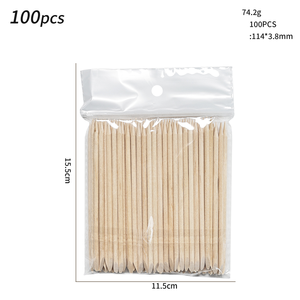 100 Palitos de Madera de Naranjo para Cutículas, Reutilizables, para Limpieza de Uñas, para Manicura en Casa o Salón - Product Image 2