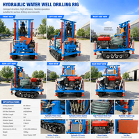 Foreuse de puits d'eau sur chenilles CE 30m 60m 150m, 35HP, diesel, hydraulique, pour forage de sols, roches et puits d'eau, pour la construction agricole