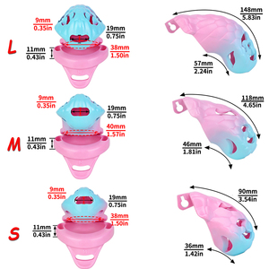 กรงครอบอวัยวะเพศชาย Cobra Cock Lock ขนาด S/M/L ทำจากเรซิน ABS สำหรับผู้ชาย พร้อมแหวนรัดอวัยวะเพศ 4 ขนาด กรงรัดอวัยวะเพศแบบเบา สำหรับ BDSM ป้องกันการหลั่งเร็ว - Product Image 5