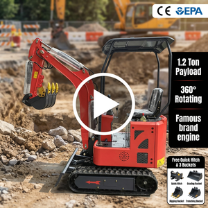 Miniexcavadora Compacta de 1.2T, Herramienta Versátil para Drenaje de Viñedos, Limpieza de Tuberías, Colocación de Tuberías y Trabajos Subterráneos - Product Image 1