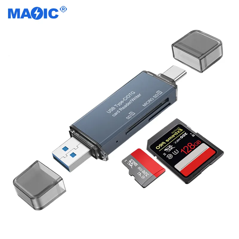 Cables Commonly Used Accessories Aluminum Type C OTG USB 3.0 Memory SD TF Reader Adapter USB Card Reader for Laptop PC