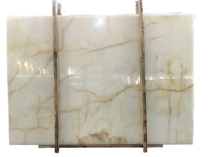 Duvar dekorasyon için arkadan aydınlatmalı doğal taş ipek beyaz oniks döşeme beyaz oniks taş tezgah - Product Image 4