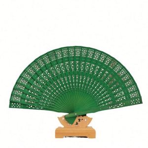 Custom <b>Large</b> Folk Art Folding Hand <b>Fan</b> Personalized Music & Dance Party Christmas Theme Bamboo Crafts Souvenir Painted Promotion - Product Image 2